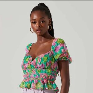 NWOT Aster the Label cropped  floral tap L